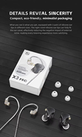X3 Pro Earbud Kabel Lepas Pasang 3.5mm Dynamic Driver HiFi Bass Monitor untuk Musisi Olahraga Lari Grosir