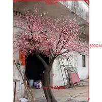300cm height cheap fiberglass natural shape artificial pink peach blossom plants trees , peach flower tree plant artificial