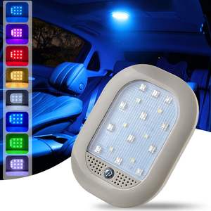 Lampe de lecture à <span class=keywords><strong>LED</strong></span> pour intérieur de voiture 8 couleurs USB rechargeable Lampes dôme multifonctions pour voiture - Product Image 1