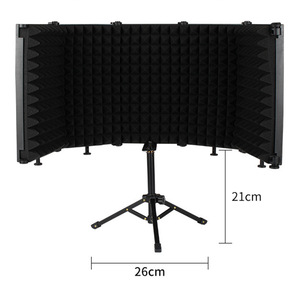 Mikrofon penutup isolasi suara 3/5 pintu lipat layar angin logam peredam bising Aksesori instrumen musik suara - Product Image 4