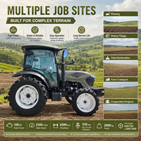 Tractor Agrícola Económico LAWNIO con Motor Diésel de 4 Cilindros, Selección de Marchas Flexible para Cultivo, Tractor 4x4