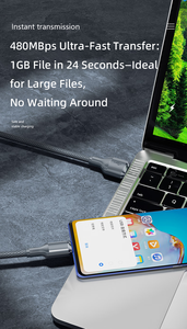 Cable de Carga Rápida 3 en 1 con Trenzado de Nailon, Cable de Datos con Carga Rápida de 3A, Compatible con IOS, Personalización de Banco de Energía para Teléfono Móvil - Product Image 3