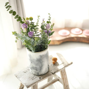 Vaso in <span class=keywords><strong>Cemento</strong></span> con Motivo a Inchiostro Lavato, <span class=keywords><strong>Design</strong></span> Cilindrico Creativo, Decorazione Moderna Minimalista per Interni, Balcone e Soggiorno - Product Image 3