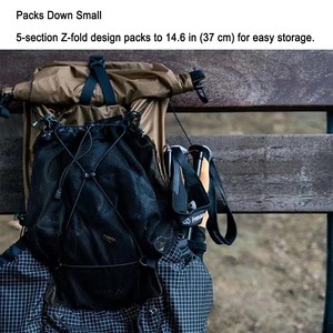 Bâtons de randonnée pliables en fibre de carbone T700, 2 pièces, ultralégers 207g, poignée en liège, verrouillage <span class=keywords><strong>rapide</strong></span> en métal, 5 sections, pliage en Z, 37cm, bâtons de randonnée - Product Image 6