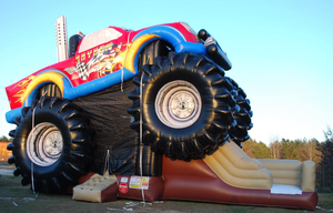 Camion monstre gonflable de haute qualité, <span class=keywords><strong>maison</strong></span> de rebond avec glissière sèche, château gonflable, combinaison de rebond pour les affaires de fête - Product Image 2