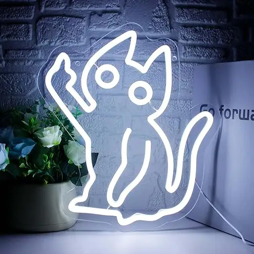 ไฟสัญญาณนีออน LED รูปแมวน่ารักไฟกลางคืนสำหรับคนรักสัตว์ของขวัญร้านขายสัตว์เลี้ยงห้องนอนเด็ก