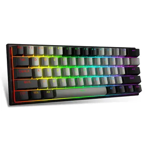 E-YOOSO 61 teclas botão pbt multilíngue sem fio, teclado gamer para conjunto de combinação