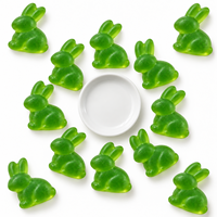 Bonbons gélifiés Lapin de Pâques Halal, saveurs fruitées variées, doux, en vrac, vente en gros, personnalisables, OEM, ODM, fabricant