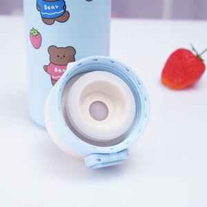 Botón de presión Botella para niños 12oz Niños Diseño lindo Taza reutilizable Botella de agua aislada Frascos de vacío de dibujos animados de <span class=keywords><strong>gran</strong></span> calidad - Product Image 6