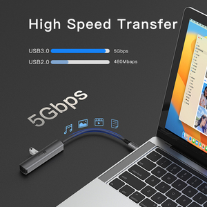 <strong>4</strong> Port USB 3.0 a Female 5 Gbps <strong>Data</strong> Transfer RJ45 Gigabit <strong>Ethernet</strong> 1000M USB C HUB Type C Docking Station Hub With LED Indicator - Product Image 6