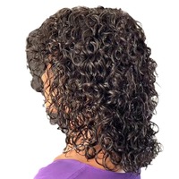 Perruque courte bouclée avec frange, cheveux synthétiques résistants à la chaleur, pour femmes africaines, usage quotidien