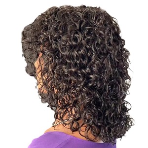 Perruque courte bouclée avec frange, cheveux synthétiques résistants à la chaleur, pour femmes africaines, usage quotidien - Product Image 4