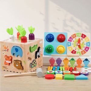Jeu de pêche Montessori, jeu de martelage, jouet éducatif pour le développement du QI, cube d'activités en bois pour bébé - Product Image 2