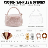 Sac fourre-tout mini carré de luxe en fausse fourrure de vison pour femme, doux, moelleux, sans perte de poils, en polyester, avec fermeture à fermoirs Koo