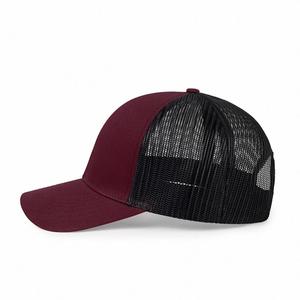 Casquette de camionneur à 6 panneaux avec logo brodé personnalisé en usine, casquette de camionneur en maille à visière incurvée avec logo personnalisé - Product Image 3