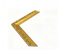 Moulure de cadre photo en pin massif 53x33mm, profil doré orné, moulure en bois pour peinture, miroir, décoration