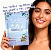 SIWEIDA Serenity Calm Plus Ashwagandha L Théanine Magnésium Glycinate Vitamine D3 Boisson Calme Limonade Framboise 20 Sachets