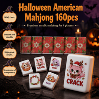 Tuiles de Mahjong de luxe pour Halloween, magnifiques tuiles de Mahjong pour Noël, tuiles de Mahjong américaines pour Thanksgiving, ensemble de tuiles de Mahjong américaines, MOQ 1