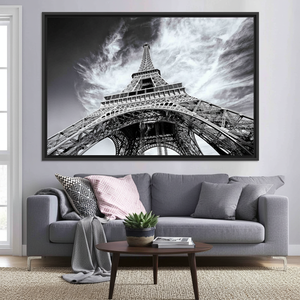 Printed Canvas: Eiffel Tower Artwork - Paris Landscape Decor,<b>BLACK</b> <b>FRAMED</b> CANVAS - Product Image 3