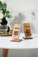 Support de menu en bois personnalisé avec code QR pour activités religieuses, logo gravé, fait main, thème croix naturel et créatif, vente en gros