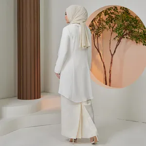 Collection haut de gamme, robe maxi élégante blanche, mode musulmane modeste, robe à manches longues pour femmes, tenue de bureau quotidienne - Product Image 4