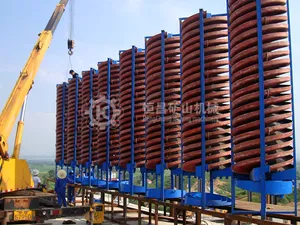 1000Tpd Gold Ore Concentrator Processing Production Plant Humphrey Spiral Separator Fiberglass Spiral Chute For Heavy Mineral