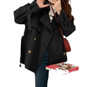 <span class=keywords><strong>Trench</strong></span> da donna alla moda giacca a vento a manica lunga primavera autunno giacca larga cappotto Casual stile popolare - Product Image 6