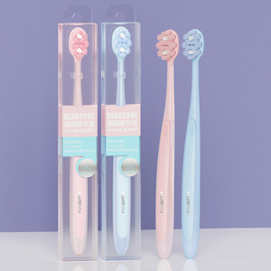 Haoniu Soft Bristle Toothbrush 90 Degree Elastic Head For <b>Gum</b> Care Manual Cleaning Blue And Pink - Product Image 1