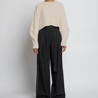 Pull en cachemire tricoté pour ordinateur à manches évasées pour femmes avec un design spécial manches côtelées pull d'hiver Cardigan