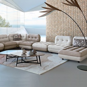 Bloque de tofu moderno de lujo con luz nórdica, módulo <span class=keywords><strong>Rochi</strong></span> Bobois, combinación de esquina, sofá de tela, conjunto de sofá de jardín para exteriores - Product Image 3
