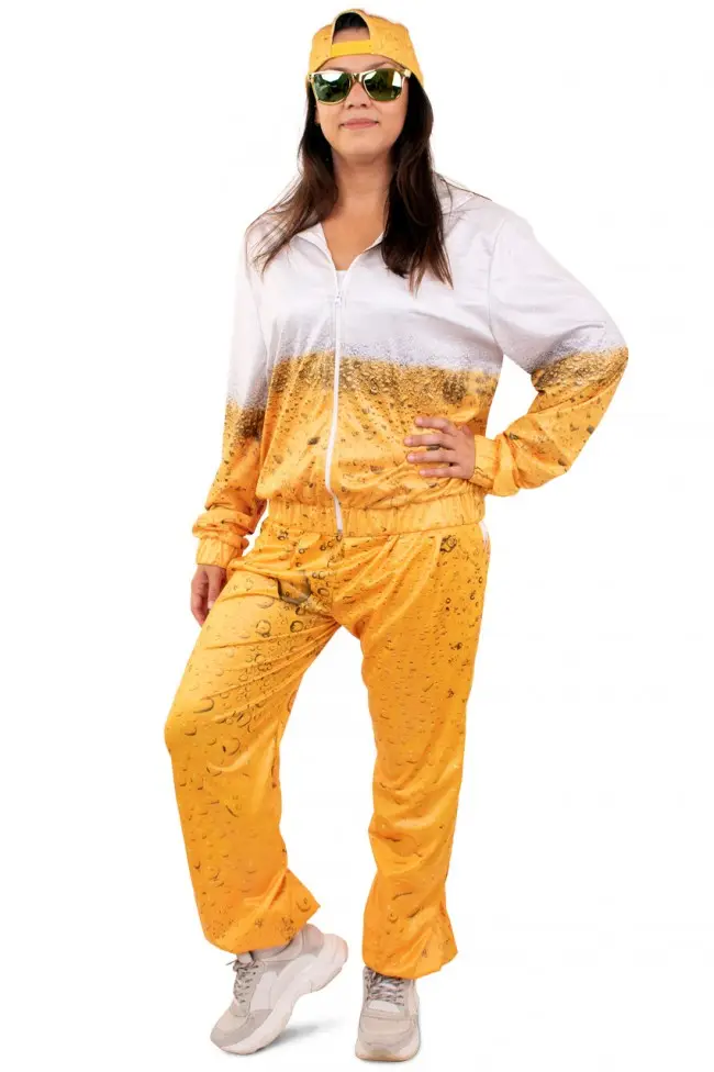 Tuta da uomo con conchiglia Hip hop gabber beer print tuta da allenamento Fancy Dress Costume Scouser tuta