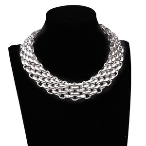 Fashionable Exaggerated Metal Chain <b>Necklace</b> Zinc Alloy Unisex Party Jewelry Geometric Design Yiwu Origin - Product Image 4