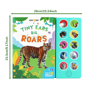 Livres sonores interactifs avec des sons d'<span class=keywords><strong>animaux</strong></span> <span class=keywords><strong>sauvages</strong></span>, des oreilles minuscules et des rugissements puissants, livre éducatif vocal pour les enfants en bas âge, éducation préscolaire - Product Image 4