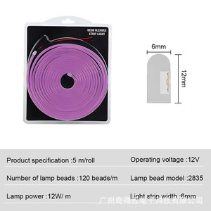 Tira de Luz LED Flexible de Neón Qidewin de 5m, Impermeable, para Exteriores, Decorativa para Autos, Forma Redonda - Product Image 4