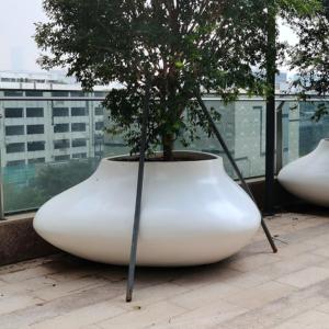 Maceta Moderna Grande de Fibra de Vidrio, Resistente a la Intemperie, <span class=keywords><strong>para</strong></span> Decoración de Jardines Comerciales y Paisajes Exteriores - Product Image 1
