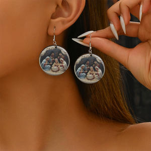 Pendientes de Acrílico Ecológicos Totalmente Gestionados, Diseño de Pintura al Óleo de Pascua Unisex, Venta Directa de Fábrica - Product Image 1