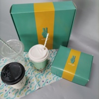 Boîte de papier de boulangerie recyclable pliable personnalisée stratification mate conception gaufrée pour l'emballage de gâteau biscuit tarte brownie beignet sushi