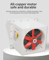 40 ° C 60 ° C 80 ° Ventilateur d'évacuation mural en acier inoxydable SS304 / FRP / aluminium, résistant aux hautes températures, souffleur axial industriel carré