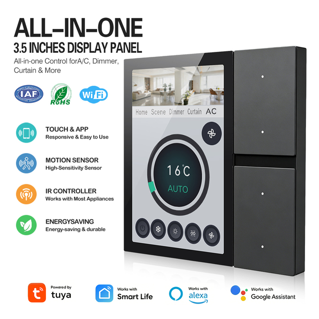 Smart Home Products 3.5 Inch WiFi Zigbee Hub Compatible With IR Control Works With Alexa Google Tuya for Whole House Automation