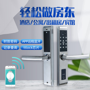 Wenxun Smart <b>Lock</b> Stainless Steel Fingerprint Digital Door <b>Lock</b> For Apartment Hotel Use With Keypad And Card Swipe Function - Product Image 5