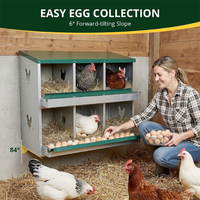 Support à deux niveaux JH-Mech, base en tissu imperméable, toit en tissu, pieds de soutien surélevés, plateaux à œufs en métal galvanisé, boîte à œufs pour 30 poules