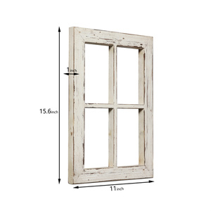 Antico rustico in <span class=keywords><strong>legno</strong></span> sbiancato cornice <span class=keywords><strong>per</strong></span> finestra decorativa in <span class=keywords><strong>legno</strong></span> Vintage <span class=keywords><strong>per</strong></span> la decorazione della parete del soggiorno - Product Image 5