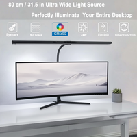 Lampe de bureau LED moderne européenne en aluminium, grand format, avec protection oculaire, col de cygne réglable, capteur de mouvement, commande tactile, flexible, pour lecture simple