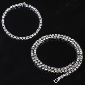 Ensemble de bijoux NL2021-4 Conjunto de joias Chaîne de tennis à une rangée Disponivel em ouro <span class=keywords><strong>amarelo</strong></span>/branco/rosa - Product Image 4