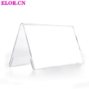 Elor基本设计高透明定制v形三角形亚克力铭牌用于会议桌办公用品