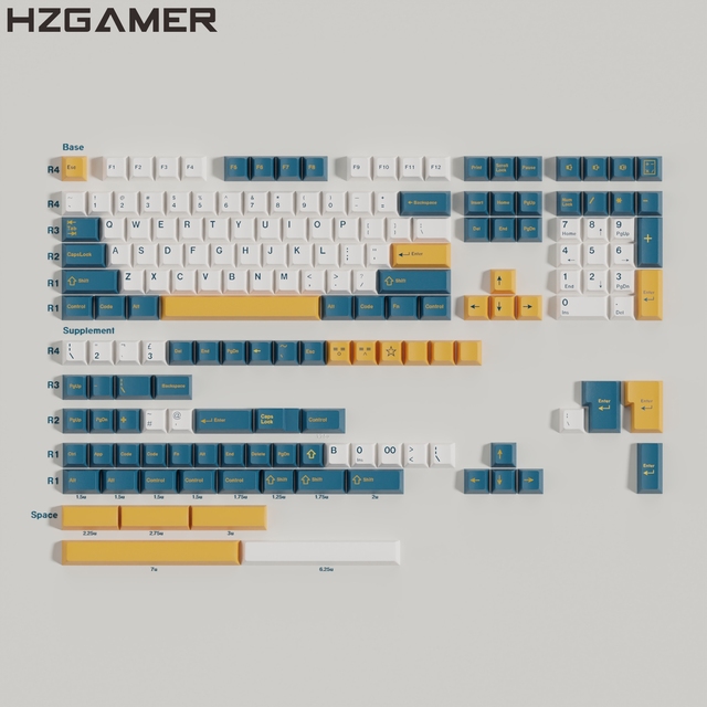 HZGAMER ISO/ANSI Layout PBT Cherry Profile Keycap Set, Mechanical Keyboard Merlin Double Shot Keycaps