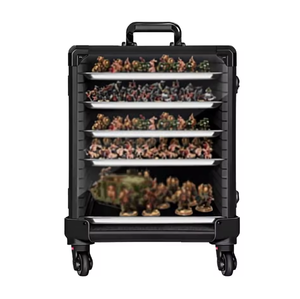 Chariot de présentation en <span class=keywords><strong>aluminium</strong></span> pour figurines, étui de transport roulant pour miniatures, valise à roulettes pour mini-modèles, plateaux verrouillables, anti-odeur pour Warhammer 40K - Product Image 1