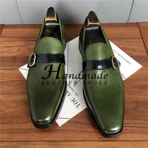 Chaussures en cuir faites à la main, mocassins formels en cuir véritable, chaussures de créateur à la mode pour jeunes, chaussures de costume pour hommes - Product Image 5