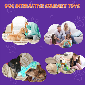 Jouets pour chiens personnalisés en tissu froissé, peluches couineuses sans rembourrage, jouets de traction résistants pour chiots, ensemble de jouets à mâcher durables et amusants pour chiens - Product Image 3