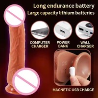 16cm Einführbarer Ferngesteuerter Realistischer Dildo für Frauen Weicher Heizender Vibrations-Dildo für Weibliche Masturbation Sexspielzeug
